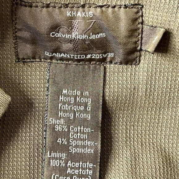 Calvin Klein Jeans Vintage Khaki Belted Military Utility Jacket Size Small - Picture 5 of 7